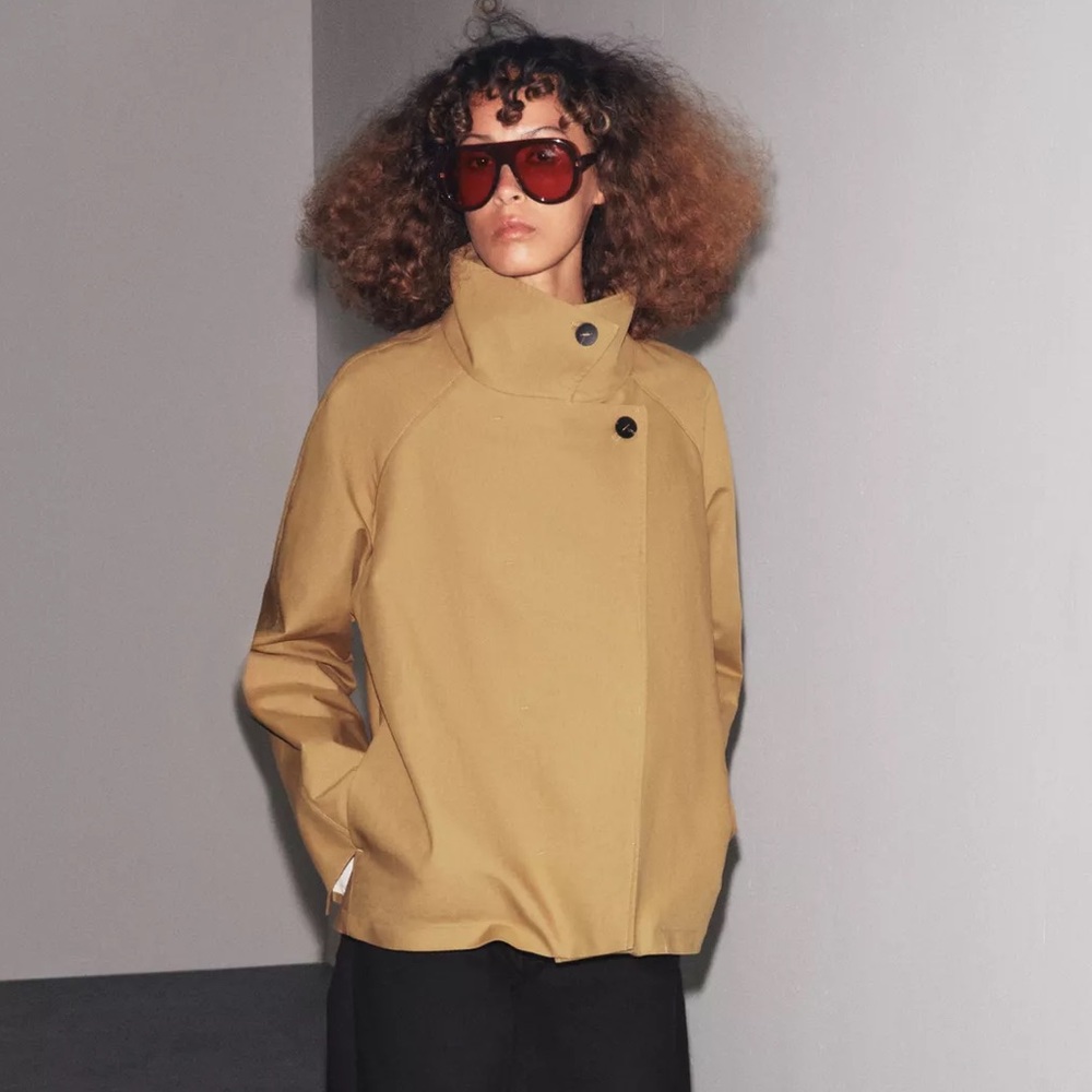 Zara ZW collection minimal short trench coat